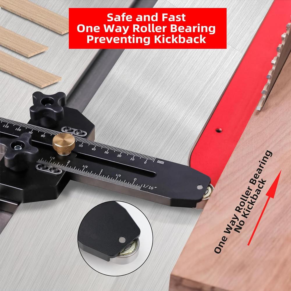 Portable Table Saw Jig 3/8" x 3/4" T Slot Thin Rip Tablesaw Jig Repetitive Narrow Thin Strip Making Woodworking Tools
