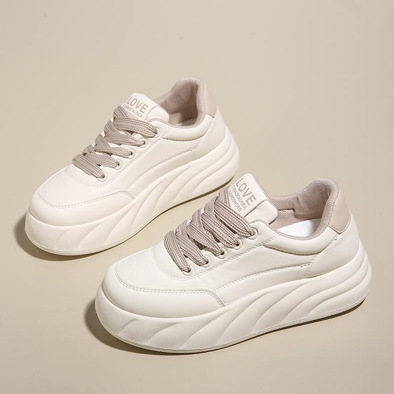 Sportovní boty na silné podrážce pro ženy Módní platforma Zvýšení Tenisky Dámské Šněrovací Ležérní Britský styl Vulkanizované boty2025