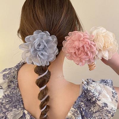 2024 neue Sommer Süße Elastische Haar Bands Frauen Spirale Spule Telefon Draht Scrunchies Haar Krawatten Seil Pferdeschwanz Haar Zubehör