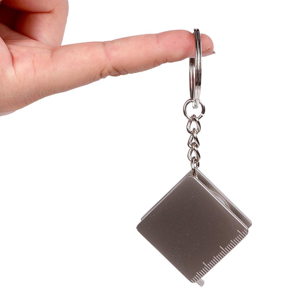 1PC Stainless Steel Retractable Ruler Tape Keychain Measuring Gauging Tools Keyring Pull Ruler