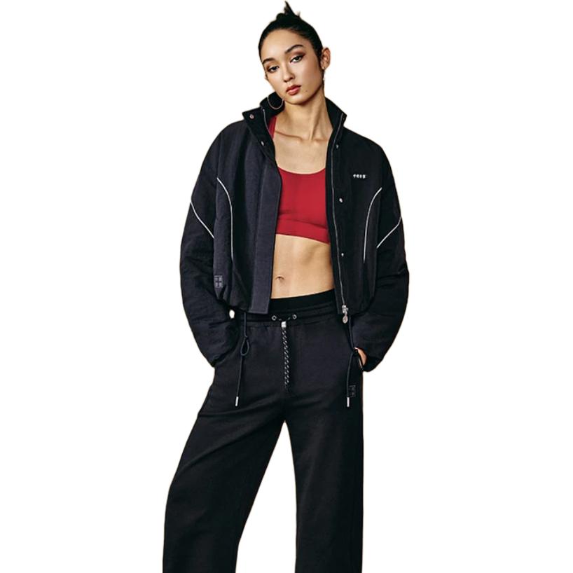 Li Ning Loose Warm Comfortable Stand Collar Casual Sports Cotton Jacket Women Jacket AJMW070-2