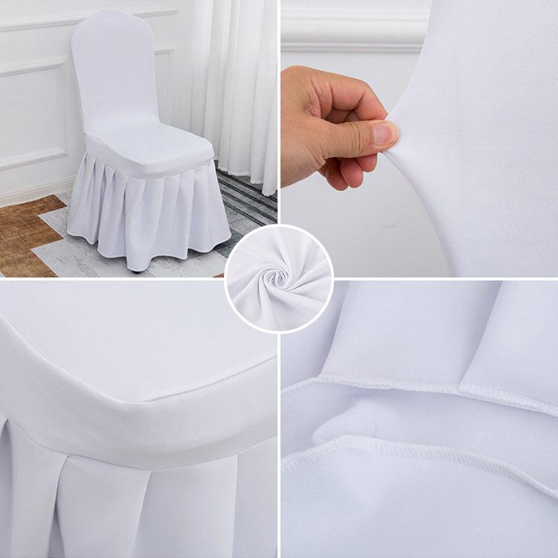 Pleated Skirt Chair Covers Spandex Party Weddings Banquet Polyester Chair Cover Hotel Home Decor Wedding Chair Covers