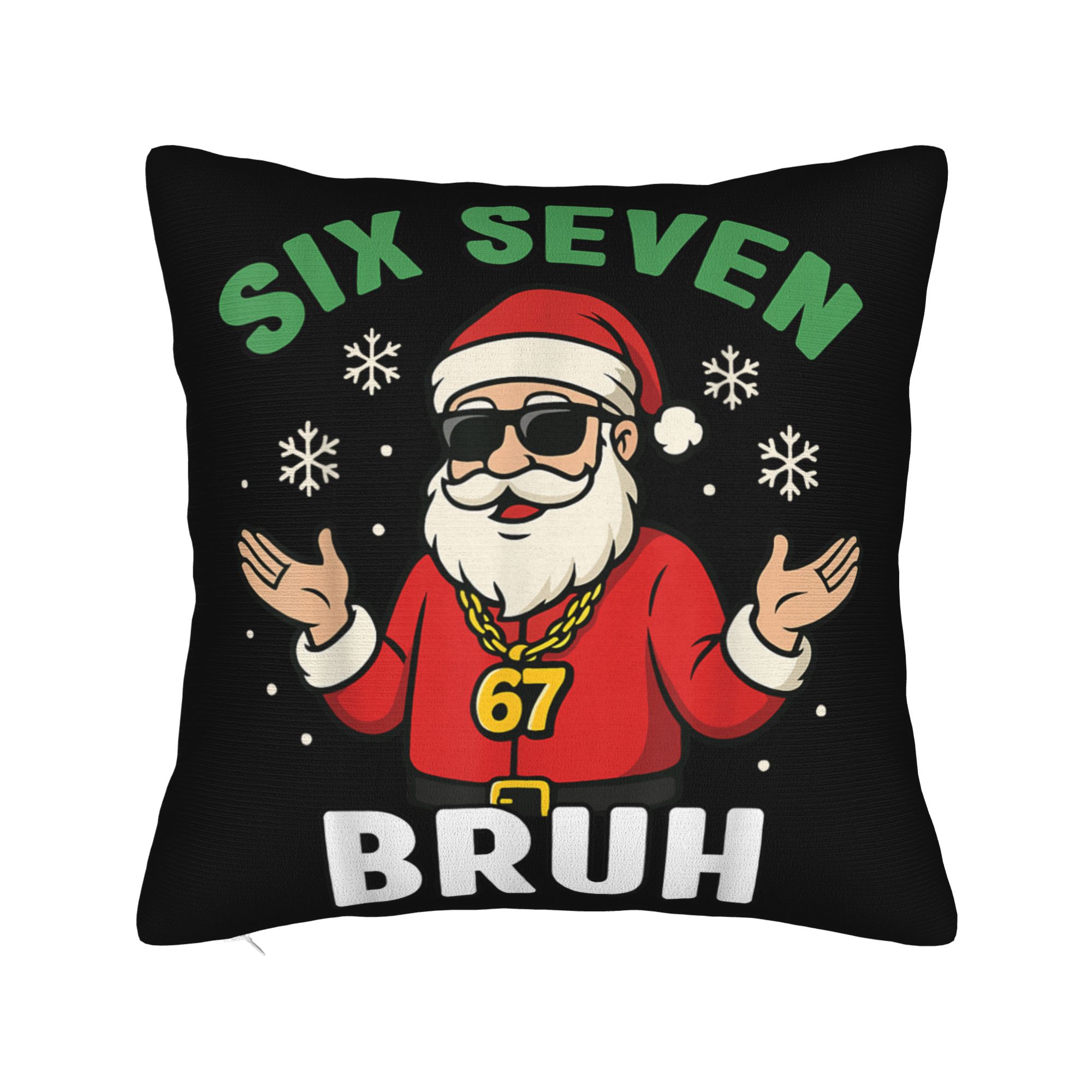 

6 7 Christmas 67 Santa Pillow Cover Soft Cushion Cover Kawaii Pillow Case For Chair Sofa Home Decor 12x12Inch