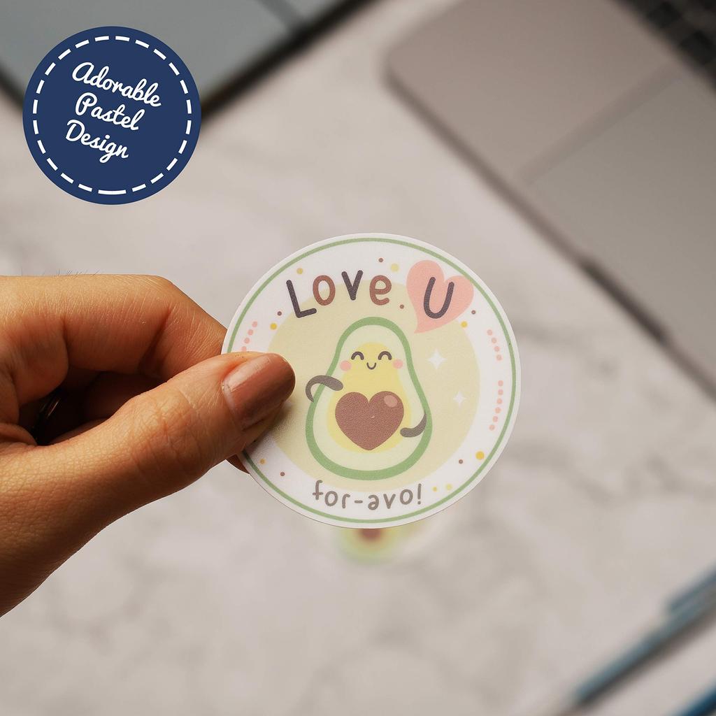 Navy Peony Funny Avocado Fruit Sticker Set Perfect Fit Square and Vertical Stickers for Planners Large Round Stickers for Laptops and Water Bottles