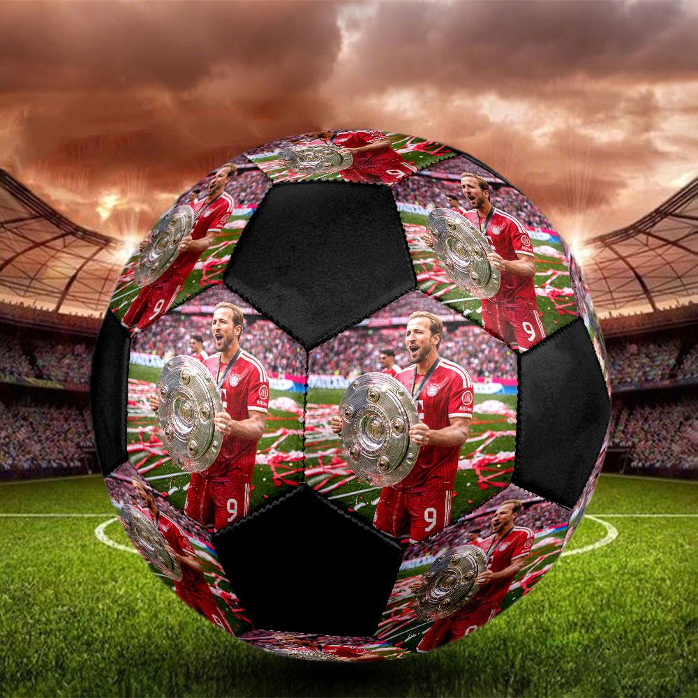 Kane9 Printed Size 5 Soccer Ball, Machine-Stitched PVC, Durable & High Bounce, All Ages Fit, fan merchandise, matches & outdoor use.