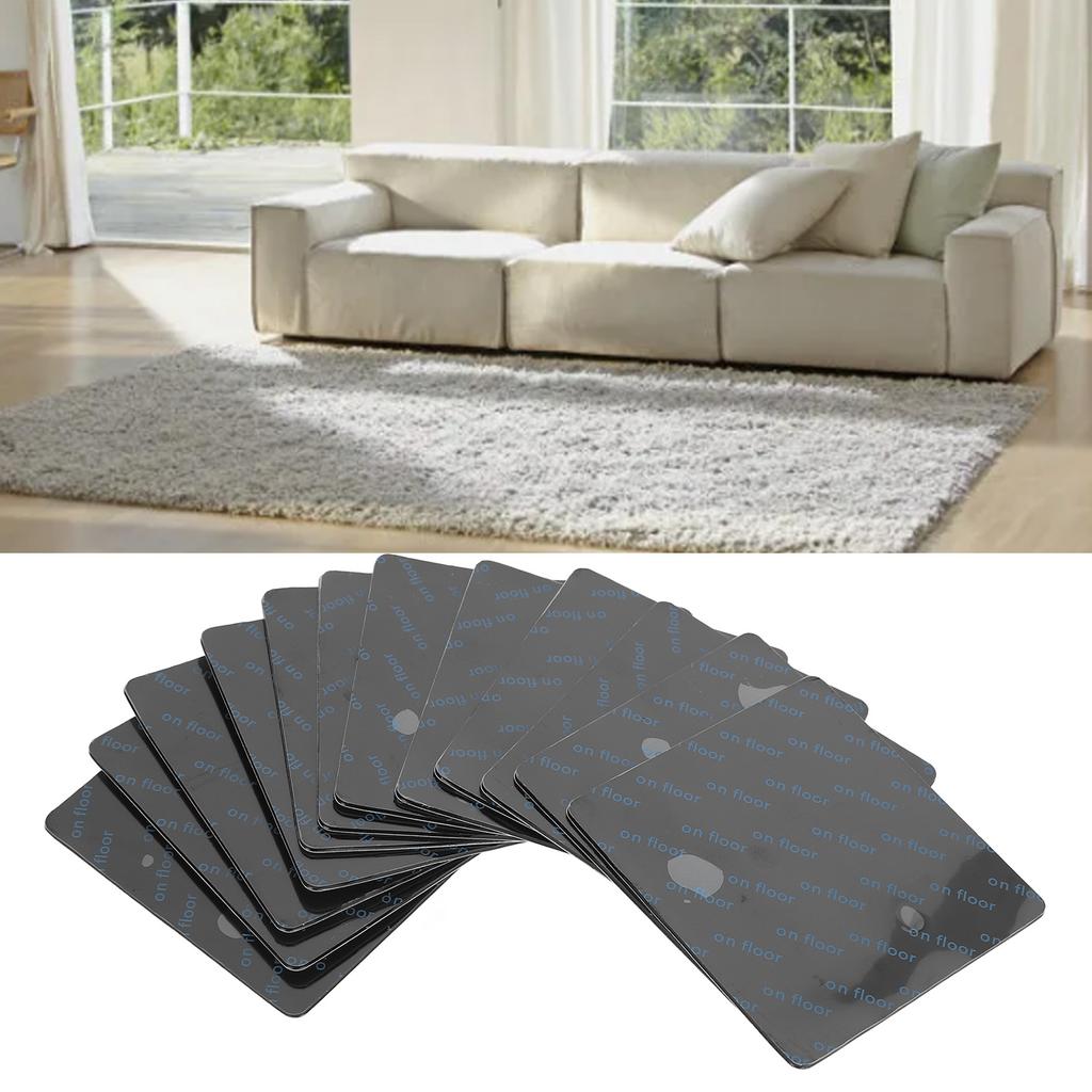 12 Stück Teppichaufkleber Anti-Rutsch Vielseitig Waschbar Wasserdicht Doppelseitig Klebend Teppichpads für Zuhause Hotel Innenbereich