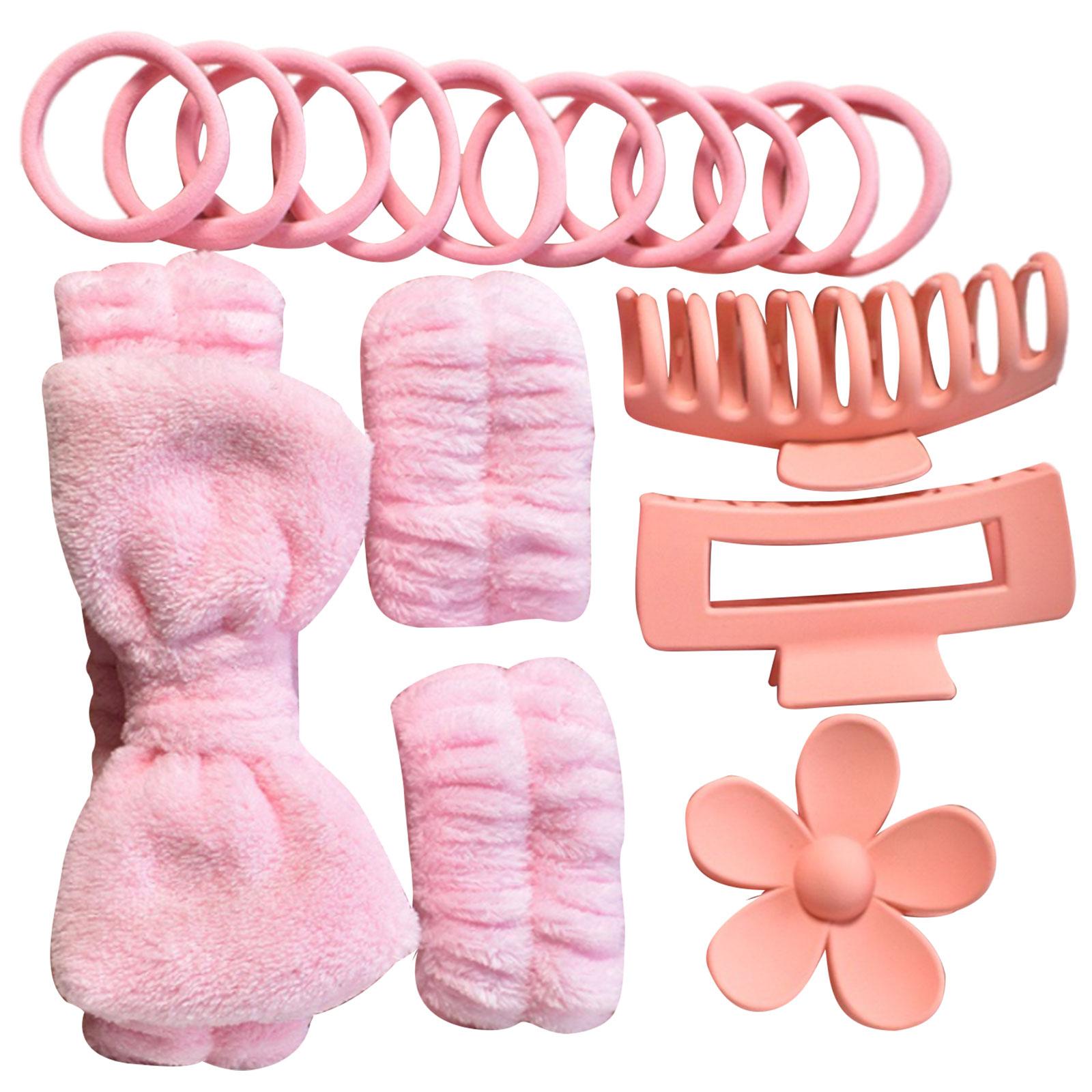 

Эластичные резинки для волос с напульсниками, многофункциональная повязка на голову с бантом, заколка для волос и напульсники для спорта и красоты розовый