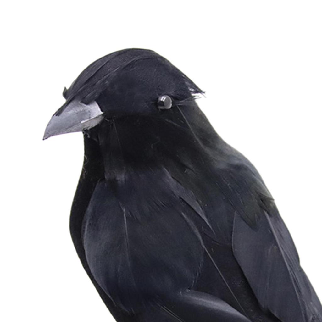 Halloween Bird Decor with Artificial Crows for Garden and Party