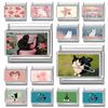 Cartoon Cute Cats Read Newspaper In the Toilet Italian Charm Links Fit 9mm Stainless Steel Bracelet Men Women DIY Making Jewelry
