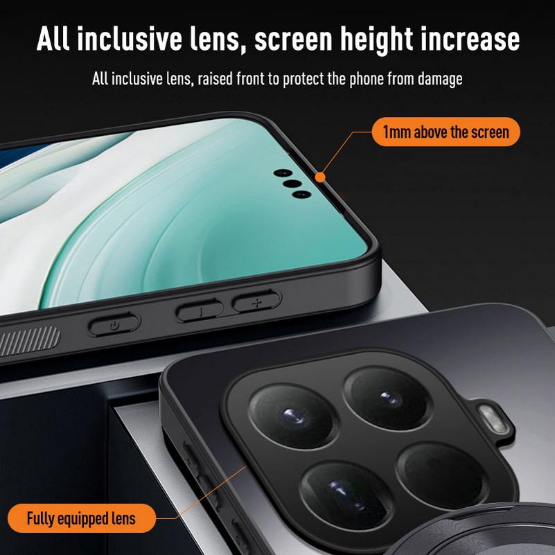 AG Matte Back Panel Metal Magnetic Bracket Case For Xiaomi 15T Pro 15t Mi 17 Pro Max 17 pro 15s 15 Ultra 14T 14 13T 13 12t Cover
