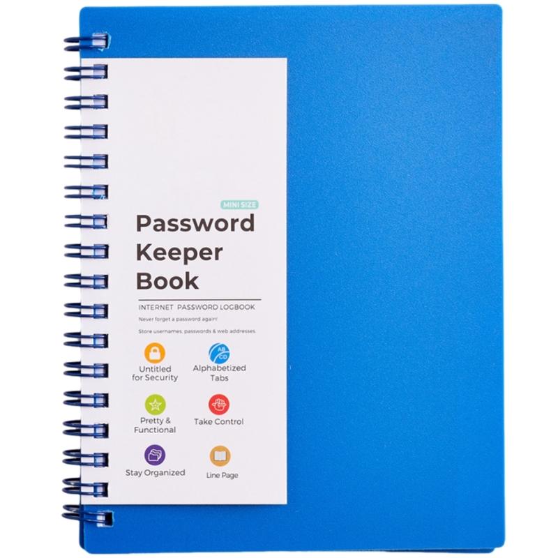 A6 Spirals Notebook Password Book Address Book with Alphabets Index Diary Writing Pad Office School Supplies for Home