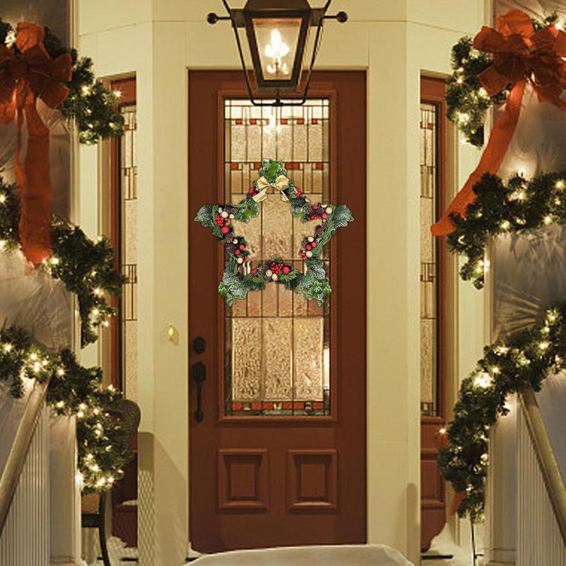 Kreative Eisenkunst Blumenkranzringe Stern Herz Rund Grün Metall Floraler Reifen für Valentinstag Gartendekorationszubehör