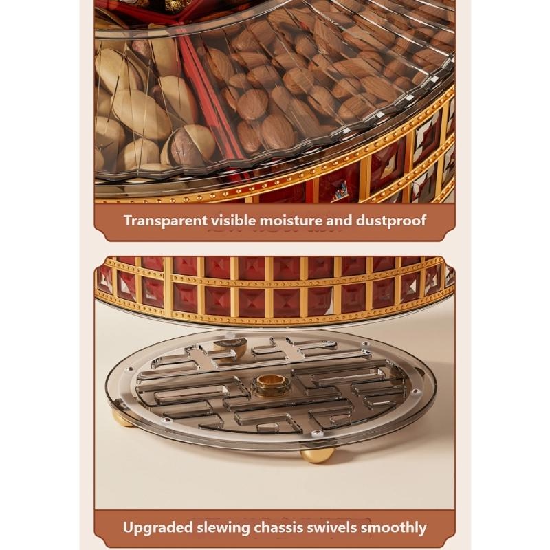 Rotating Fruit And Snacks Serving Tray Designed For Easy Access To Dry Fruits Nut And Candy During Family Gatherings