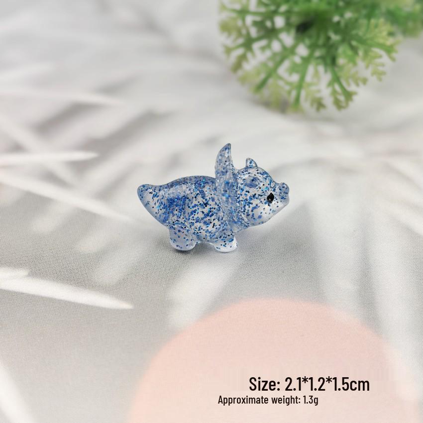 Micro Landscape Creative Glitter Dinosaur and Lizard Mini Resin Ornaments Triceratops