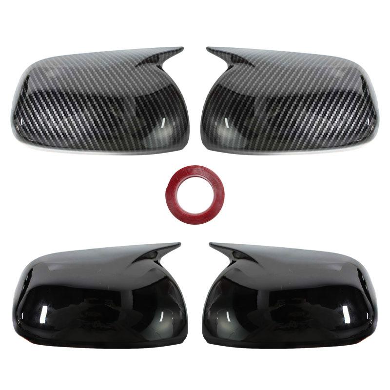 For Toyota RAV4 XA30 2008-2013 Black/Carbon Side Door Rearview Mirror Cover Cap Trim Shell Sticker Car Styling