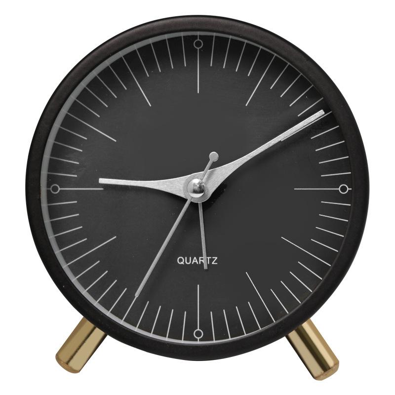 European-Style Alarm Clock New Quartz Minimalist Silent Children's Clock Living Room Desktop Round Creative Student Analog Table Clock