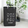 Collapsible Linen Laundry Basket with Handles Waterproof Large Capacity for Dirty Clothes Bathroom Bedroom Laundry Room Storage