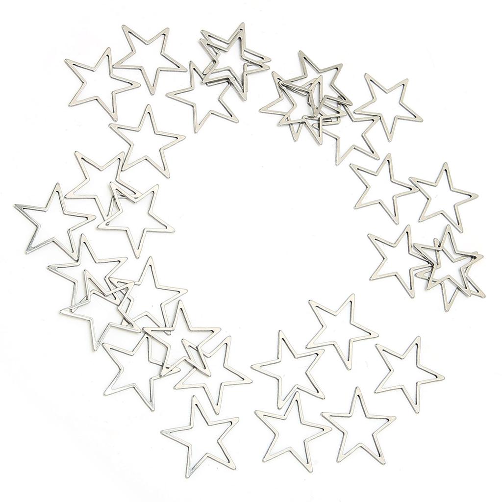 Jewelry Making Resin Craft Bezel Stainless Steel DIY Open Bezels Hollow Frame PendantStar Shape 30pcs S