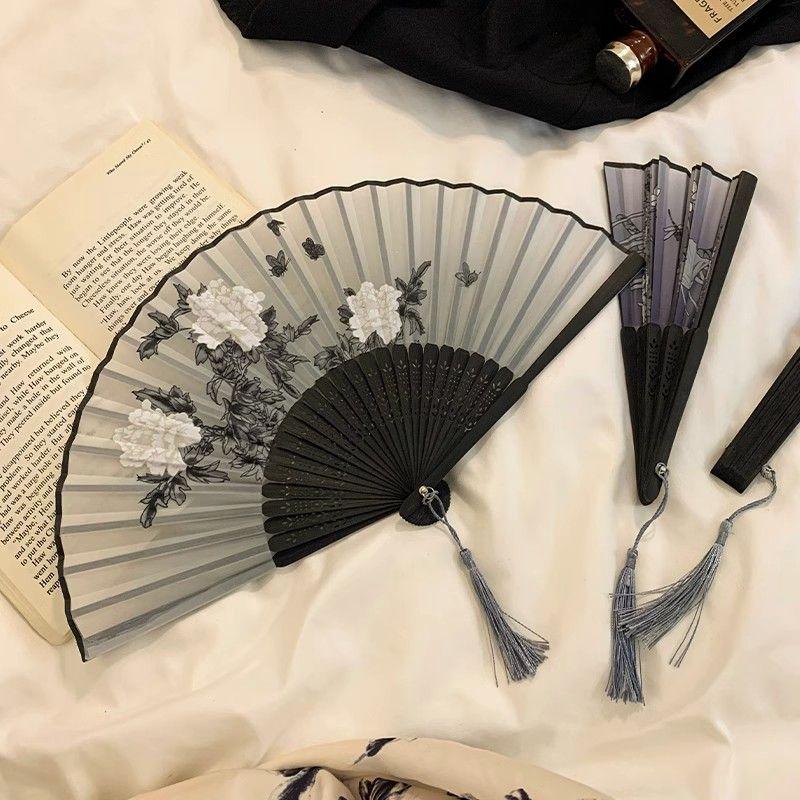 Chinese Style Folding Fans Bamboo Handheld Fans Vintage Hand Holding Fans For Wedding Party Gifts Dancing Props Wall Decoration