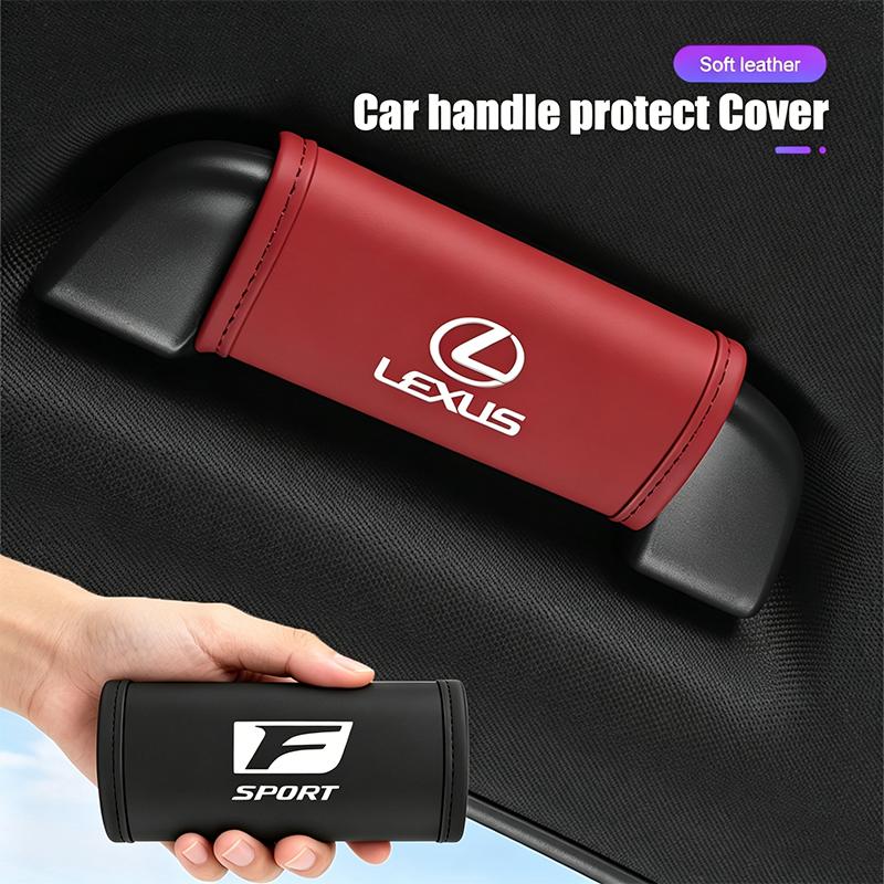 Car Sticker PU Leather Car Handgrip Protective Cover Anti-scratch Handle Case/Car keychain For Lexus ES RX NX LS UX LM LX GX LC. AEW1