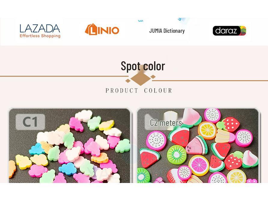 Yaleduo DIY Fruit Polymer Clay Slices for Slime, Crafts, and Nail Art Decor