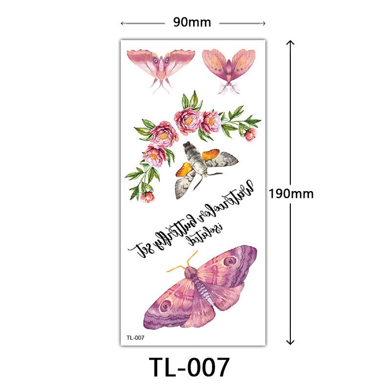 Blumen Tattoo Aufkleber, Farbige Skizzen Tattoo Aufkleber, Englische Buchstaben, Hochzeitsfotografie Tattoo