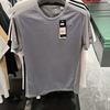 adidas Round Neck Comfortable Solid Color Casual Short Sleeve T-Shirt Men Tops Gray BP7421