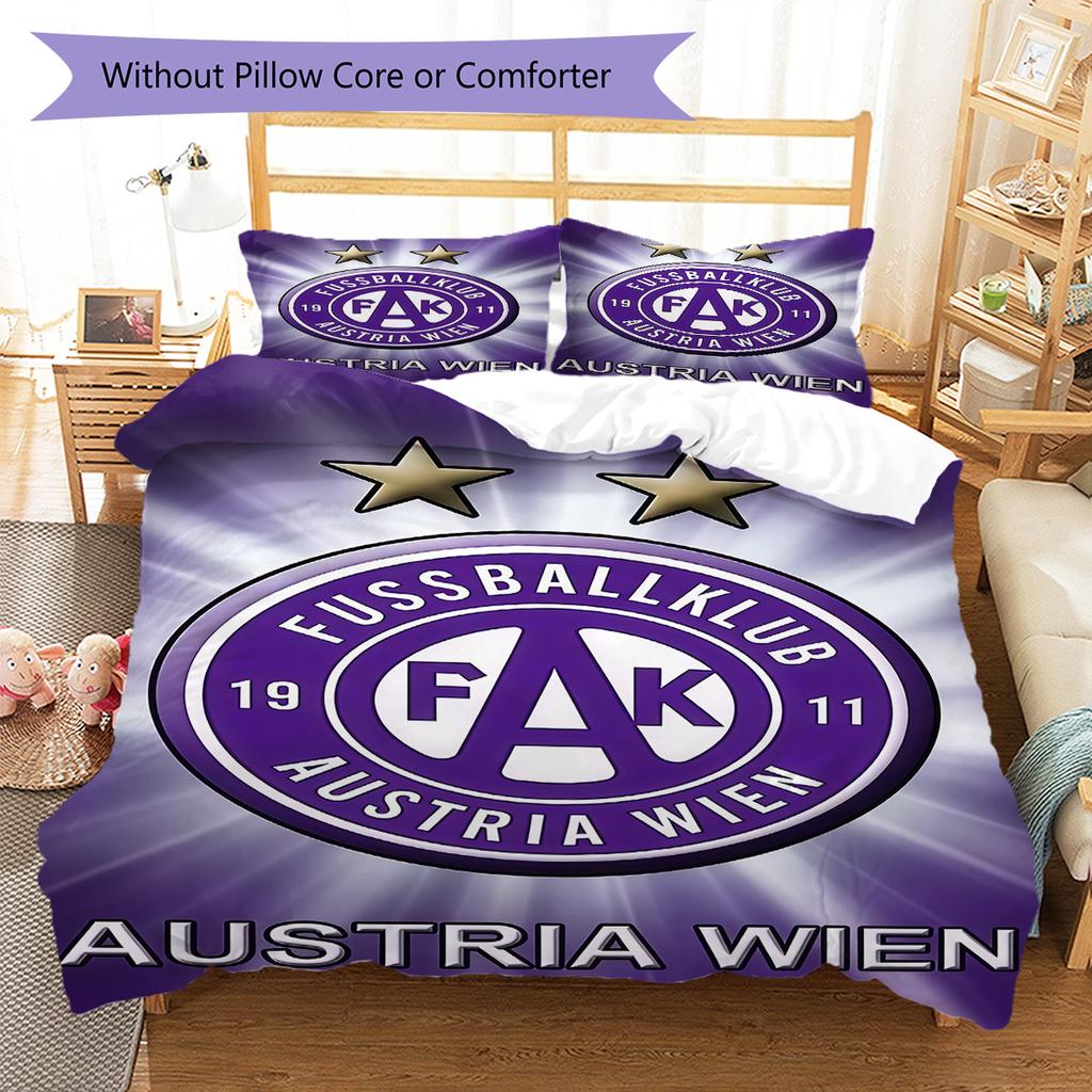 FK Austria Wien Bedding Quilt Set Quilt Cover Pillowcase Home Decoration Birthday Gift (1 * Duvet Cover + 2 * Pillowcase, Without Core)