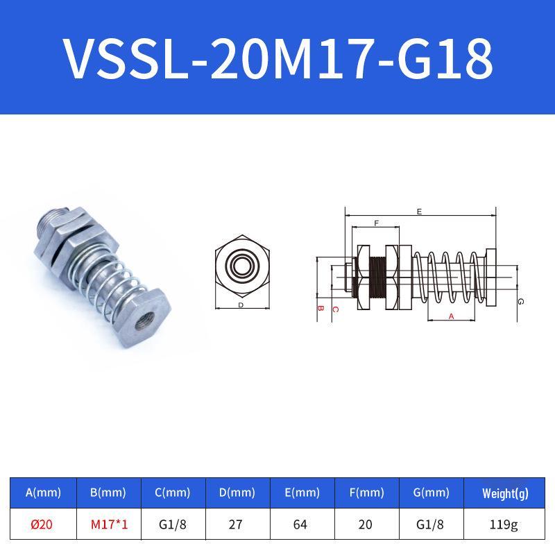 Robotic Arm Vacuum Suction Cup Nozzle Connector, Corrosion-Resistant, Model VSSM2020-G14