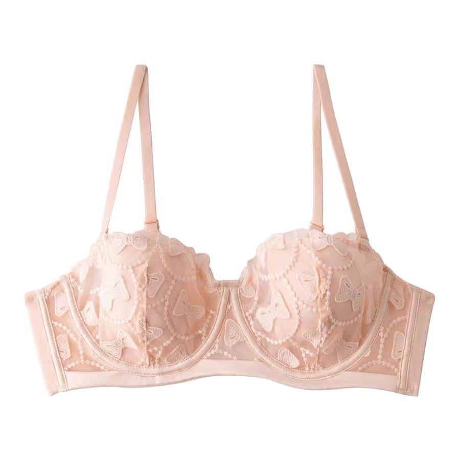 Women's Summer Thin Lace Gathers The Pair of Milk To Prevent Droop Rabbit Ear Cup Underwear