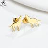 Cute Stainless Steel Heart Dog Earring for Women Cartoon Animal Ear Jewelry Girls Student Lovely Pup Earrings Gifts Accessories
