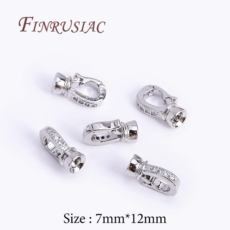 18K Gold Plated Connectors For Jewelry,Brass Zircon Clasps For Bracelets Accessories,DIY Jewelry Making Supplies,Pearl Clasp