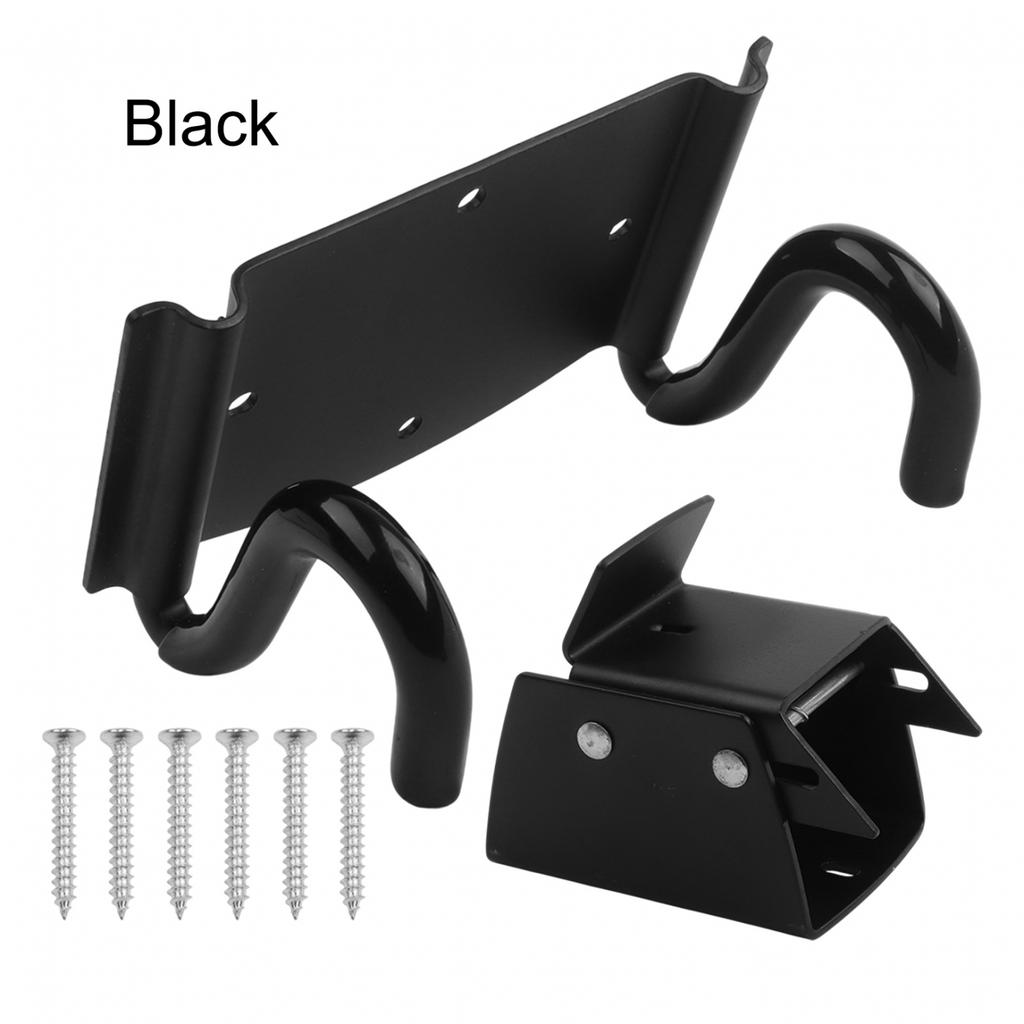 Heavy Duty Steel Wheelbarrow Hook Set with Protective Silicone Pads Black