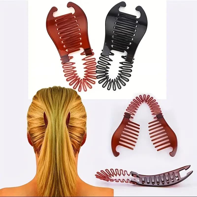 Banana Clip Ponytail Vertical Hair Clip Simple Large Female Hair Volume Hair Accessory High-end Style Handmade Plastic Hair Clip
