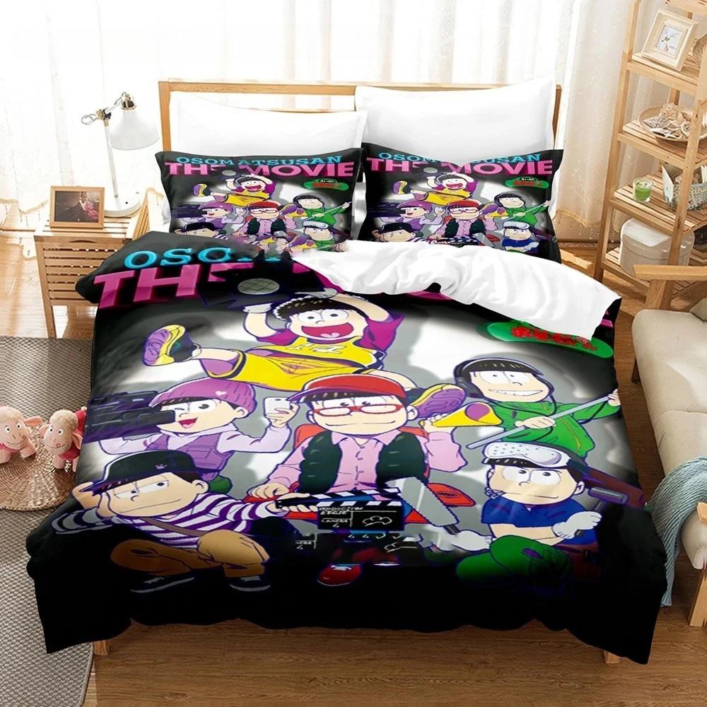 

Осомацу-сан Постельный набор Односпальный Полуторный Двуспальный Кинг-сайз Комплект для кровати Взрослый Мальчик Спальня Комплекты пододеяльников 3D-принт Аниме EU single(135x200cm)