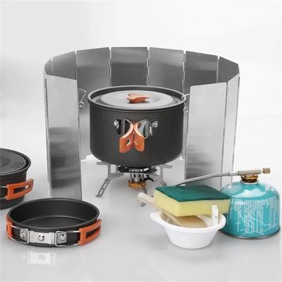 Ultraleicht Outdoor 10 Platten Faltbare Wind Schild Camping Öfen Windschutzscheibe Faltbare Gas Herde Wind Deflektoren Herd