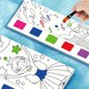 With Painting Brush Watercolor Coloring Book 12 Pages Mini Paint Pad  Children