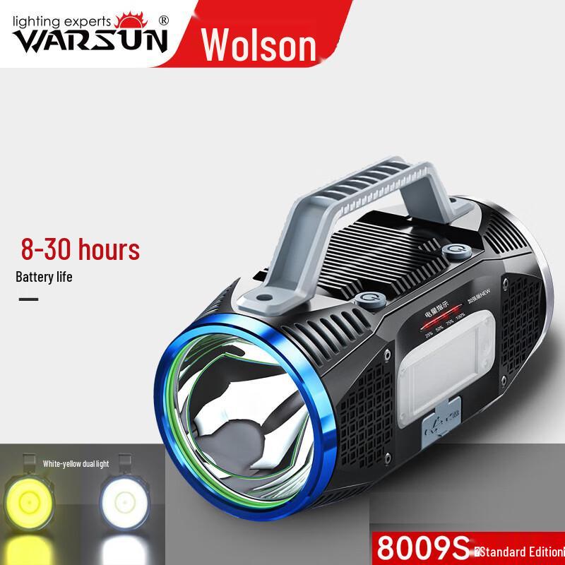 WARSUN Dual-Head Yellow White Light Handheld Searchlight