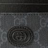 Gucci GG Canvas Leather Interlocking G Card Holder Black Gray Daily Travel 673002-92TCN-1000