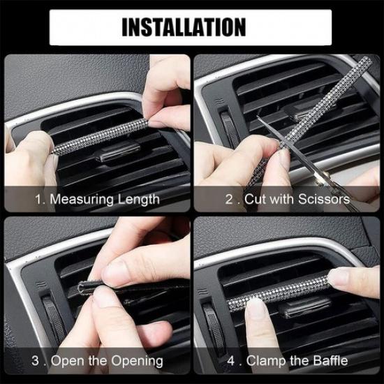 1x Car Interior Air Conditioner Decoration Diamond Stripes Cover Car Accessories