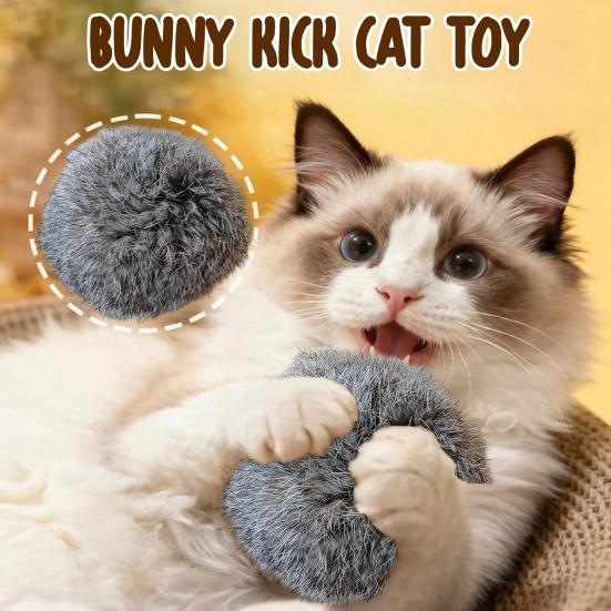 5 Stück Pelzball Katzenspielzeug Weicher Flauschiger Kunstpelzball Waschbarer Flauschiger Ball Katzen-Hasen-Kick-Spielzeug für Indoor-Übungen Jagd- und Beutetrieb