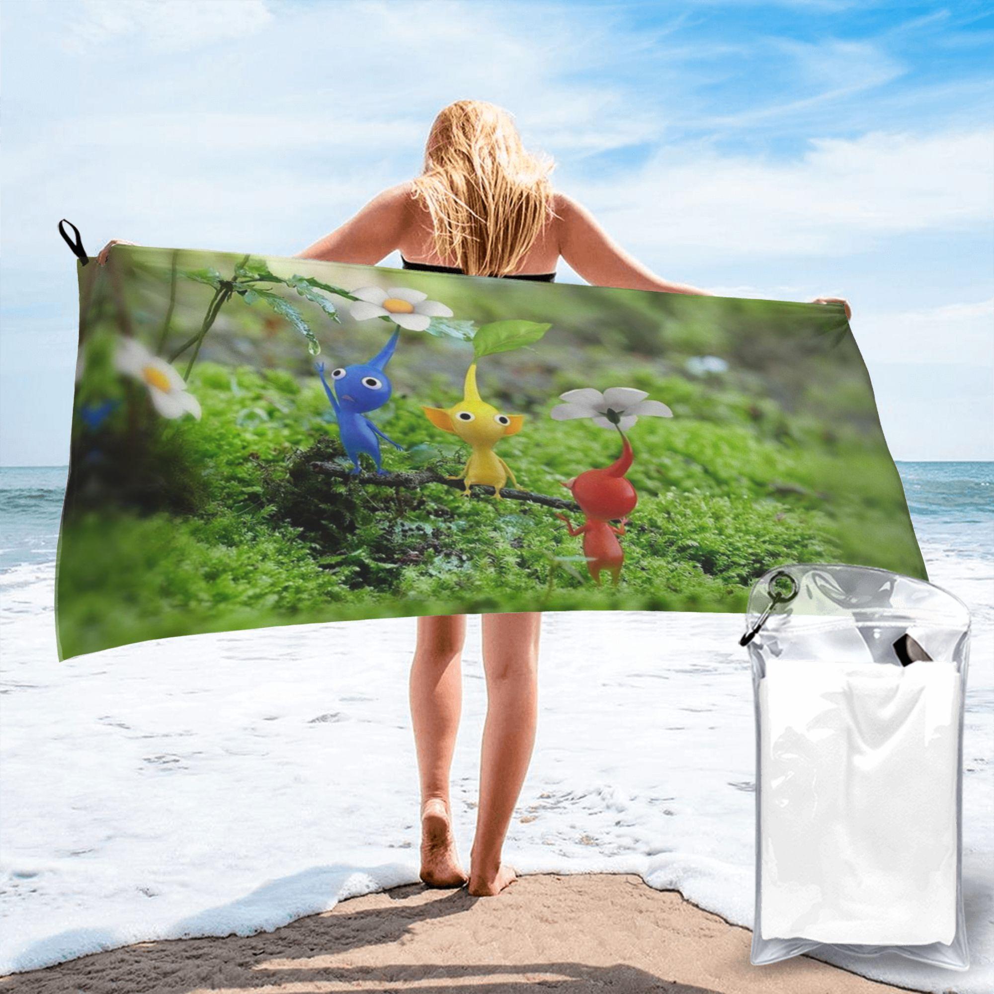 Pikmin Beach Towel Soft Microfiber Quick Dry Absorbent Quick Towels For Bath W30*H60(CM)