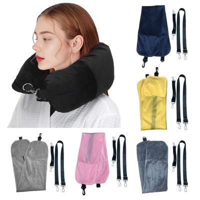 Travel Neck Pillow Stuffable with Clothes Pillow Case with Zipper Fillable Storage Bag Neck Pillow with Adjustable Strap for Airplane Travel