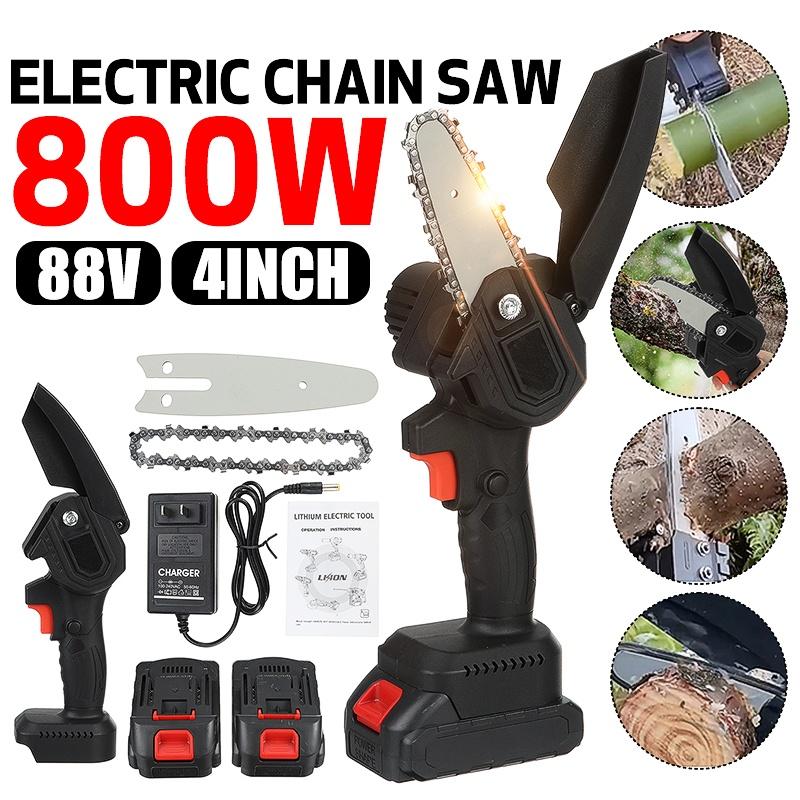 3500RPM Cordless Reciprocating Saw 88V 4 Blades Rechargeable Electric Saw Metal Cutting Woodworking Tool Kit with 1/2 Battery
