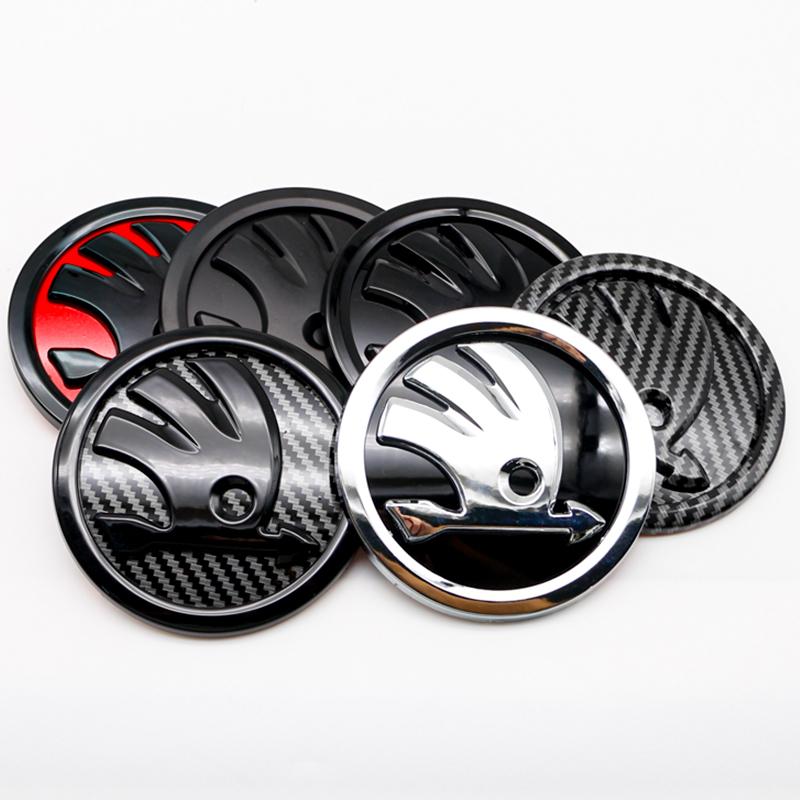 2025 New 8cm 9cm 10cm Emblem Car Front Hood Badge Rear Trunk Sticker For Skoda S Skoda Kodiaq Fabia Kamiq Karoq Octavia 3 A5 Rap