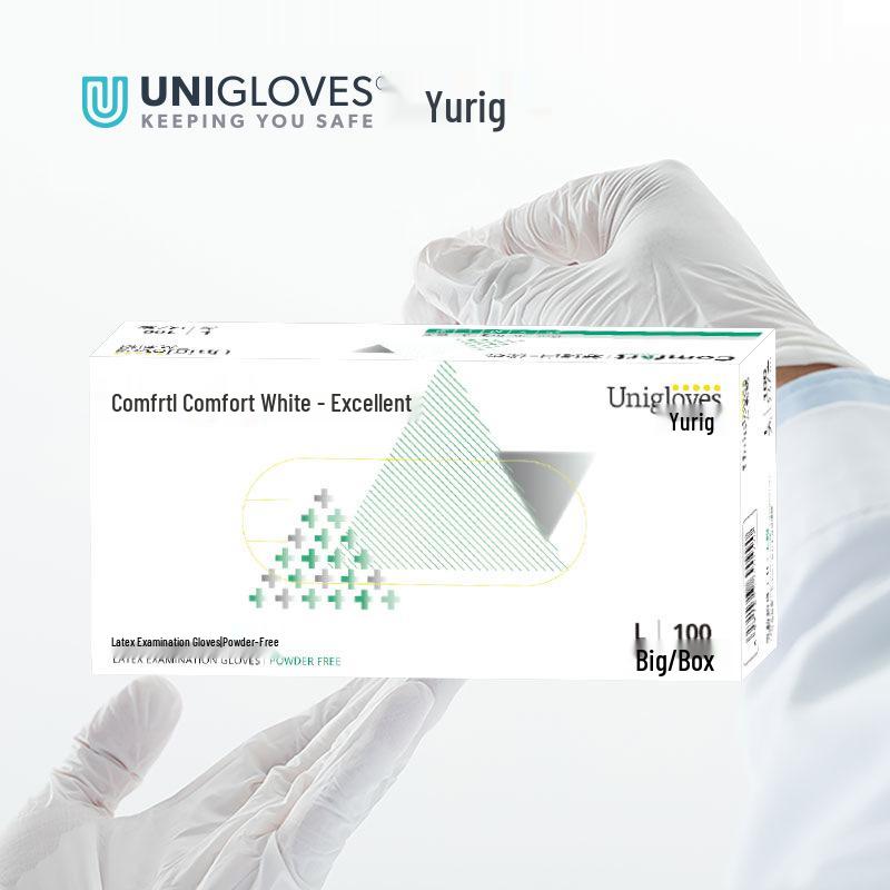 Одноразовые белые латексные перчатки Youligé повышенной прочности для стоматологических, промышленных, научных и пищевых применений