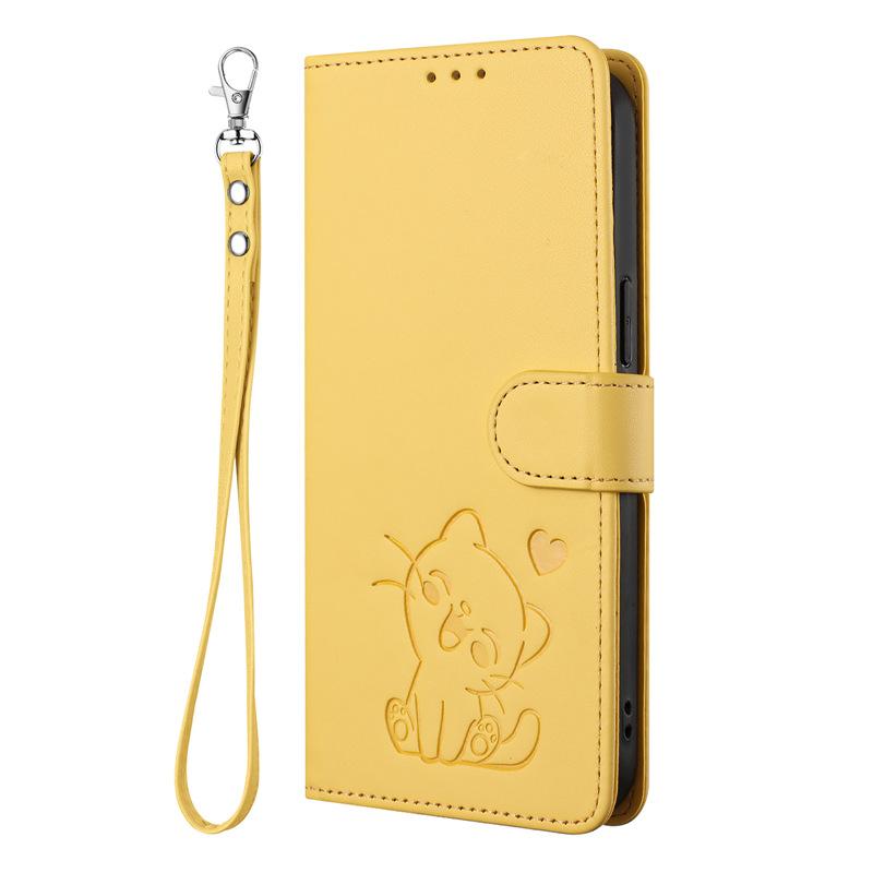 Applicable iPhone17promax iPhone leather case17AiR Heart-shaped cat flip cover card holder15Pro Protective Sleeve