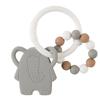 NATTOU Anneau De Dentition Eléphant - 100% Silicone - Gris, Blanc Et Beige