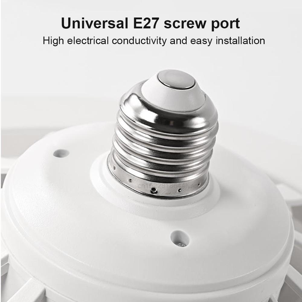 Stropní ventilátor s dálkovým ovládáním a světlem 30W ventilátor s LED lampou Chytrý stropní ventilátor pro obývací pokoj Ložnice Konvertorová základna E27