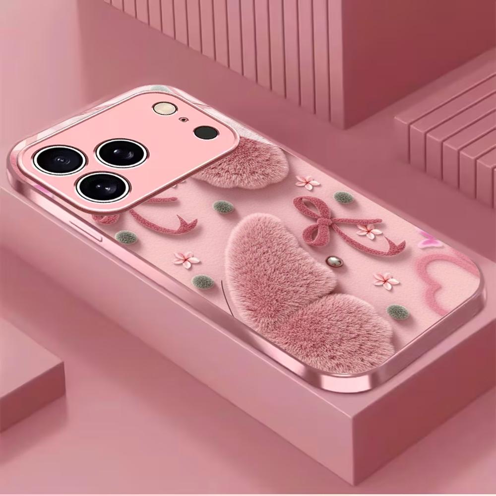 Beautiful Female Exquisite Protective Case Phone Case Metallic Paint Glass PhoneCase for iPhone 17 16 15 14 13pm Pro Plus Madam